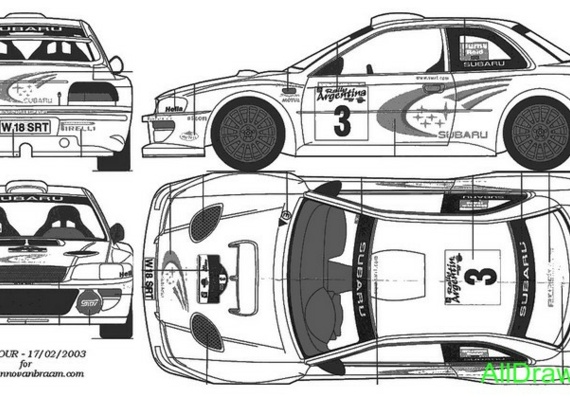 Subaru Impreza WRC (2000) (Субару Импреза ВРC (2000)) - чертежи (рисунки) автомобиля